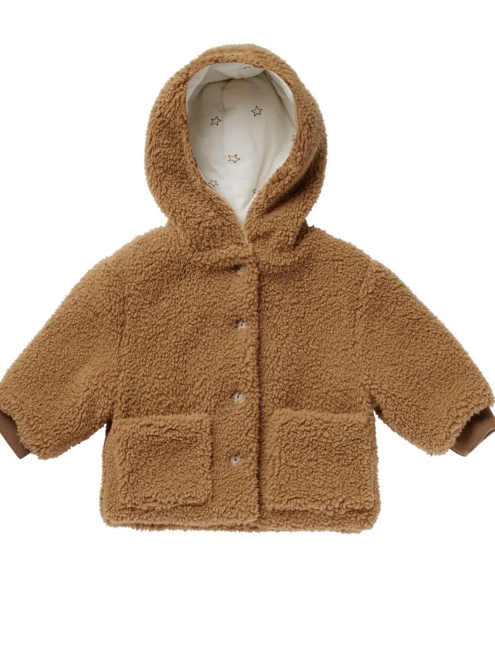 Rylee + Cru Hooded Teddy Puffer Jacket in Camel size 12-18 months